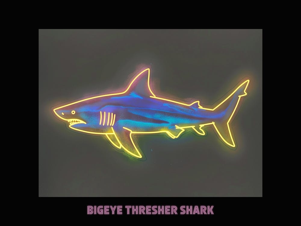 Neon Pink Bigeye Thresher Shark Poster 3