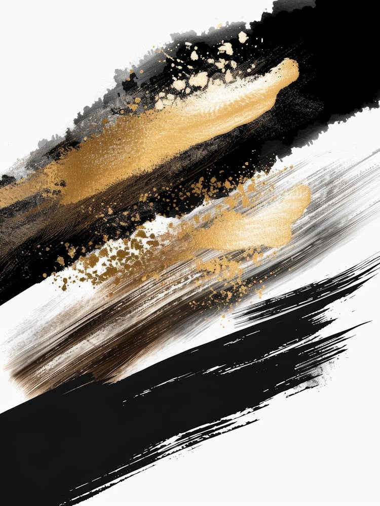 Gold And Black Brush Strokes 4