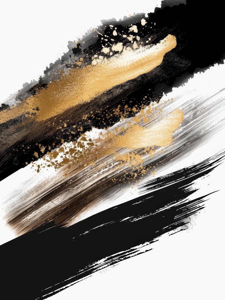 Gold And Black Brush Strokes 4