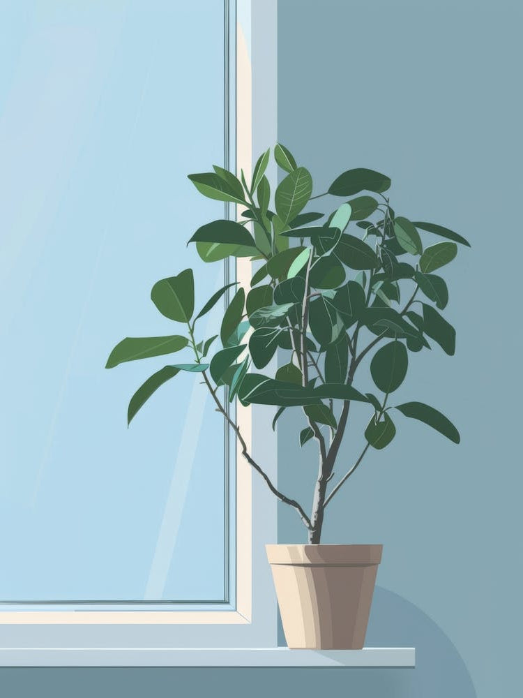 Potted Plant On Window Sill 1