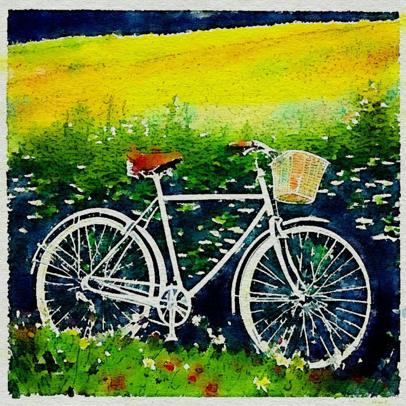 Fahrrad in einem Feld