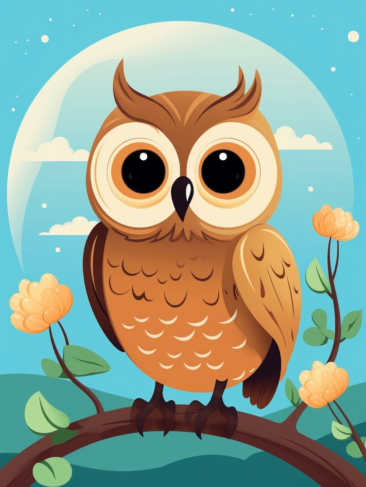 Baby Animal Illustration  Owl 2