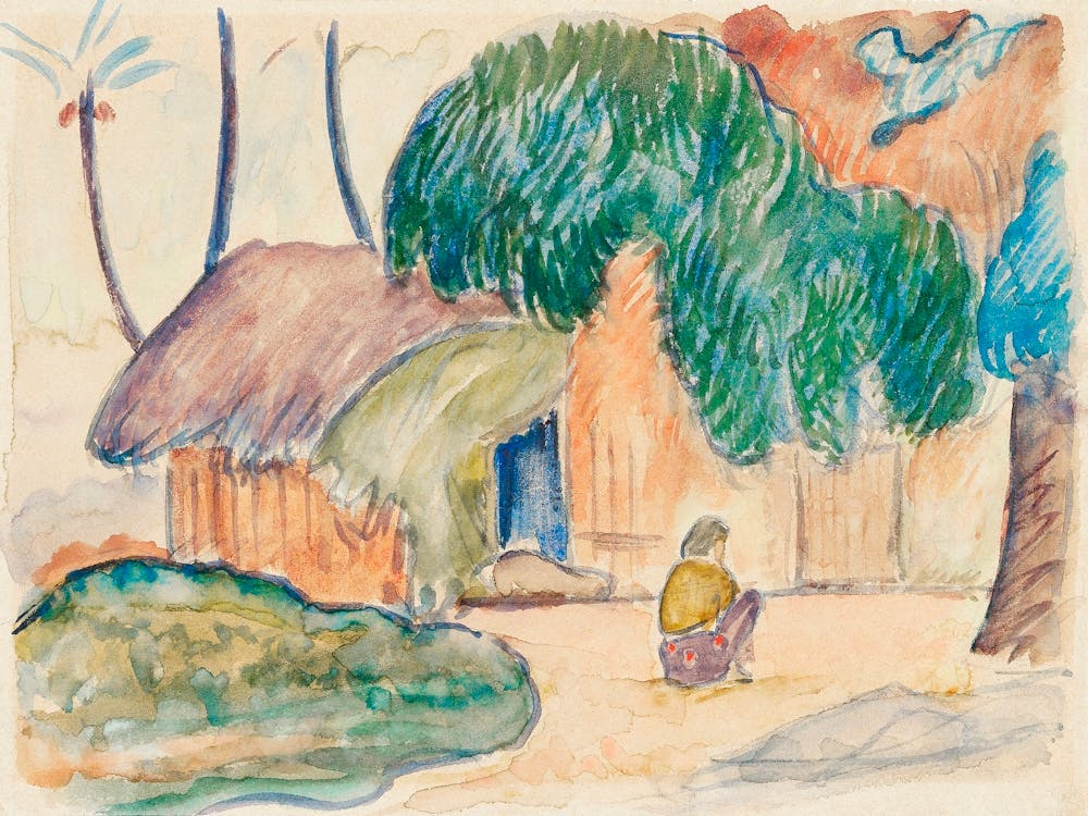 Tahitian Hut (ca. 1891–1893), Paul Gauguin