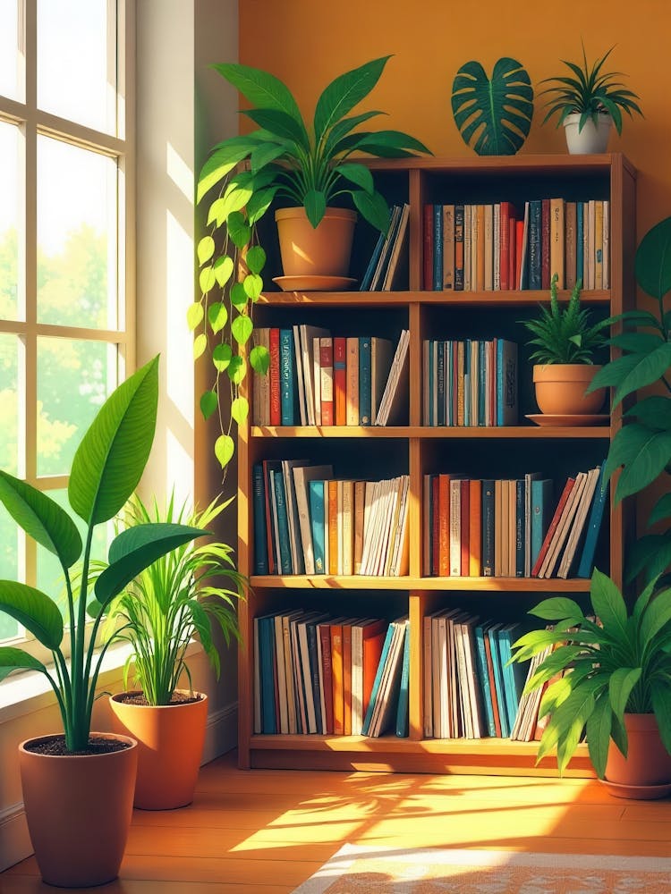 Bookcase With Plants