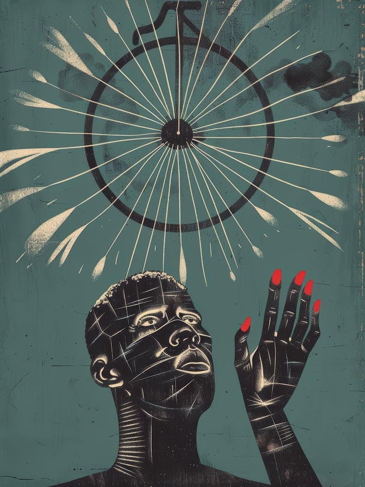 African Man With A Bicycle