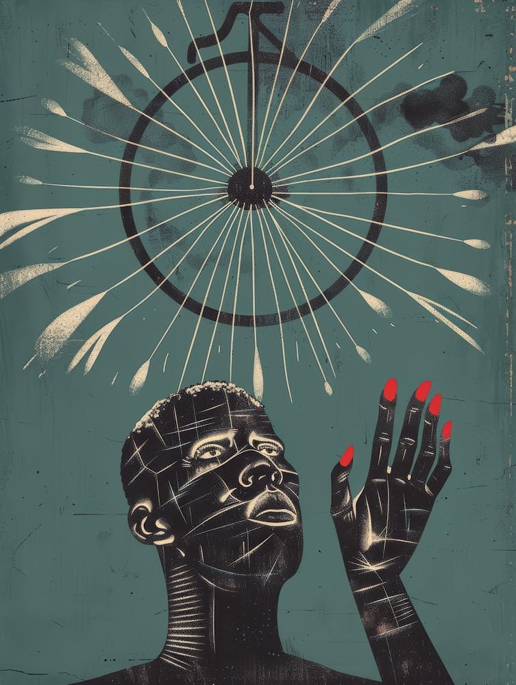 African Man With A Bicycle