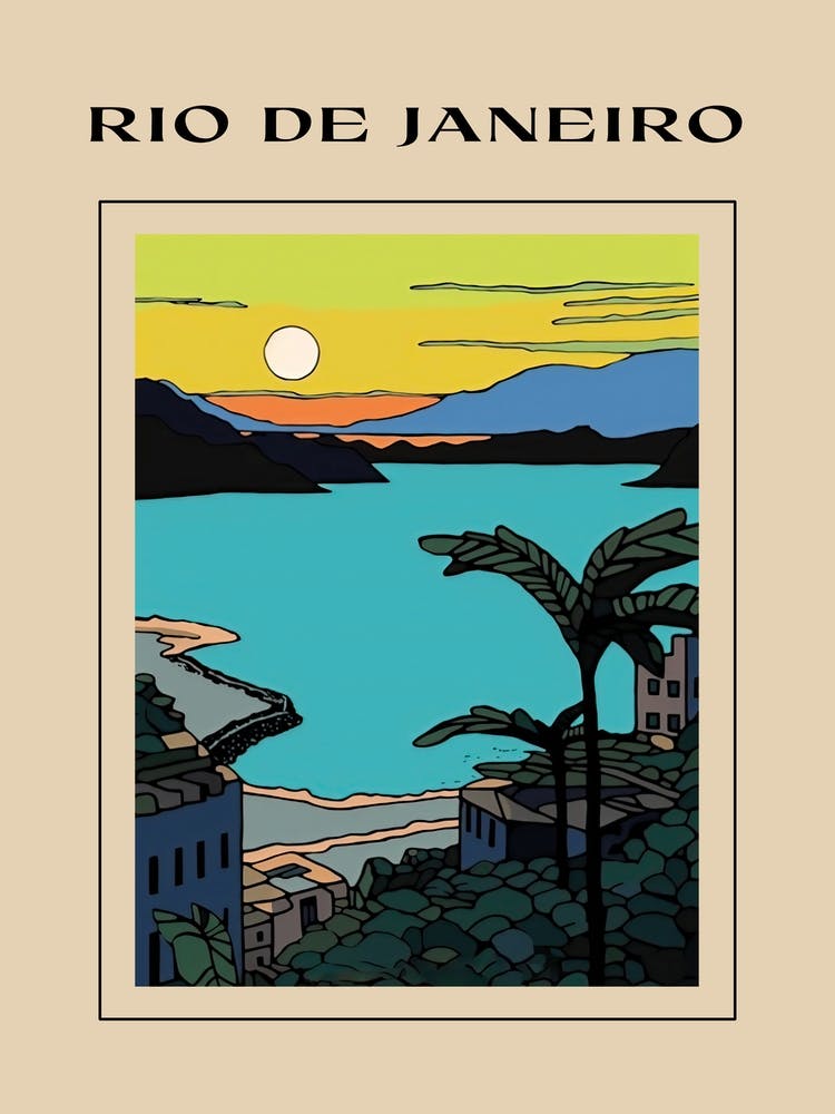 Minimal Design Style Of Rio De Janeiro, Brazil 8 Poster