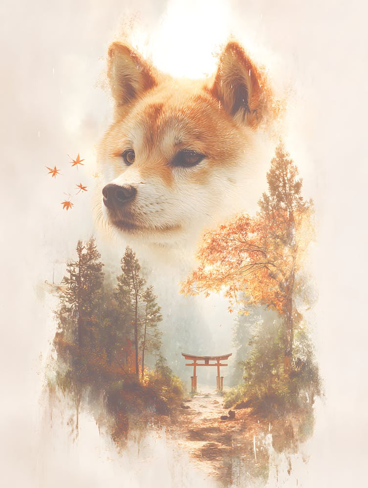 Impressive Shiba Inu Double Exposure 10