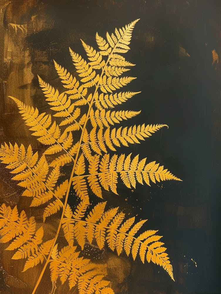 Golden Leather Fern Painting 4