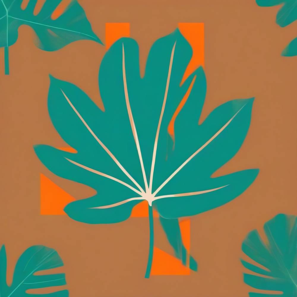 Feuille Tropicale Unique Sur Fond Uni Art de Motif, 121