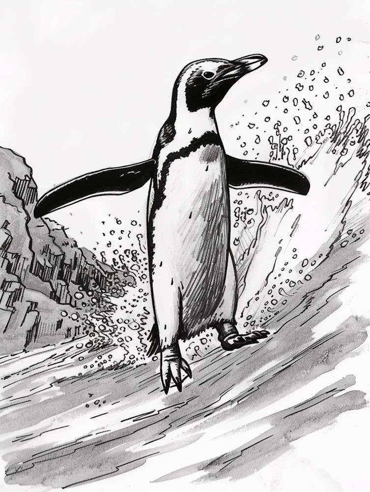 King Penguin Hauling Out Of The Water 4