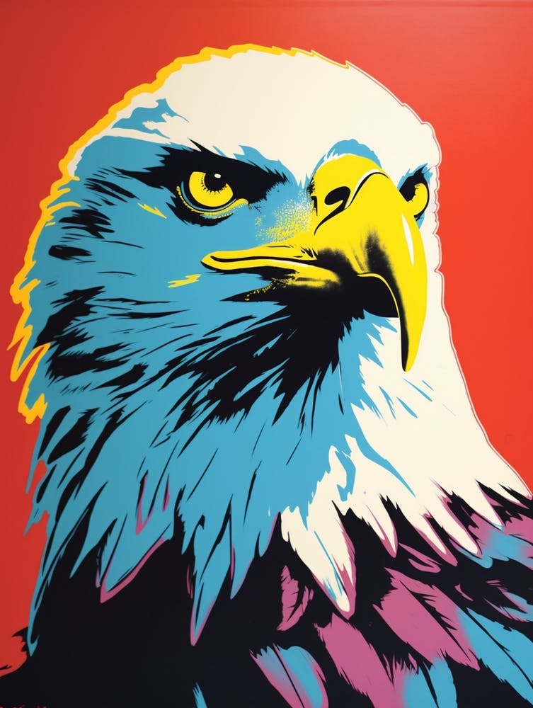 Andy Warhol Style Bird Bald Eagle 3