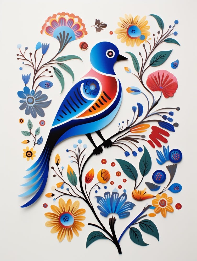 Scandinavian Bird Illustration Eastern Bluebird 3