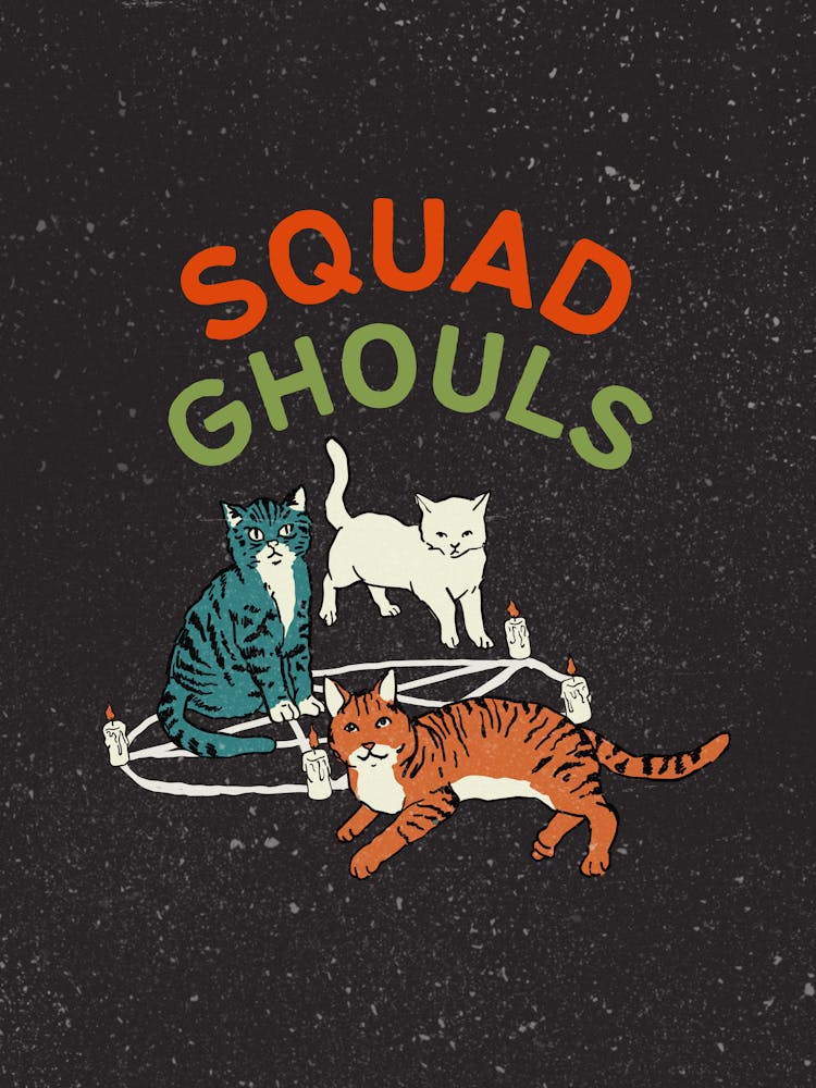 Squad Ghouls Print | Seasonal Halloween Wall Art | Halloween Typography | Spooky Wall Art | Funny Wall Art