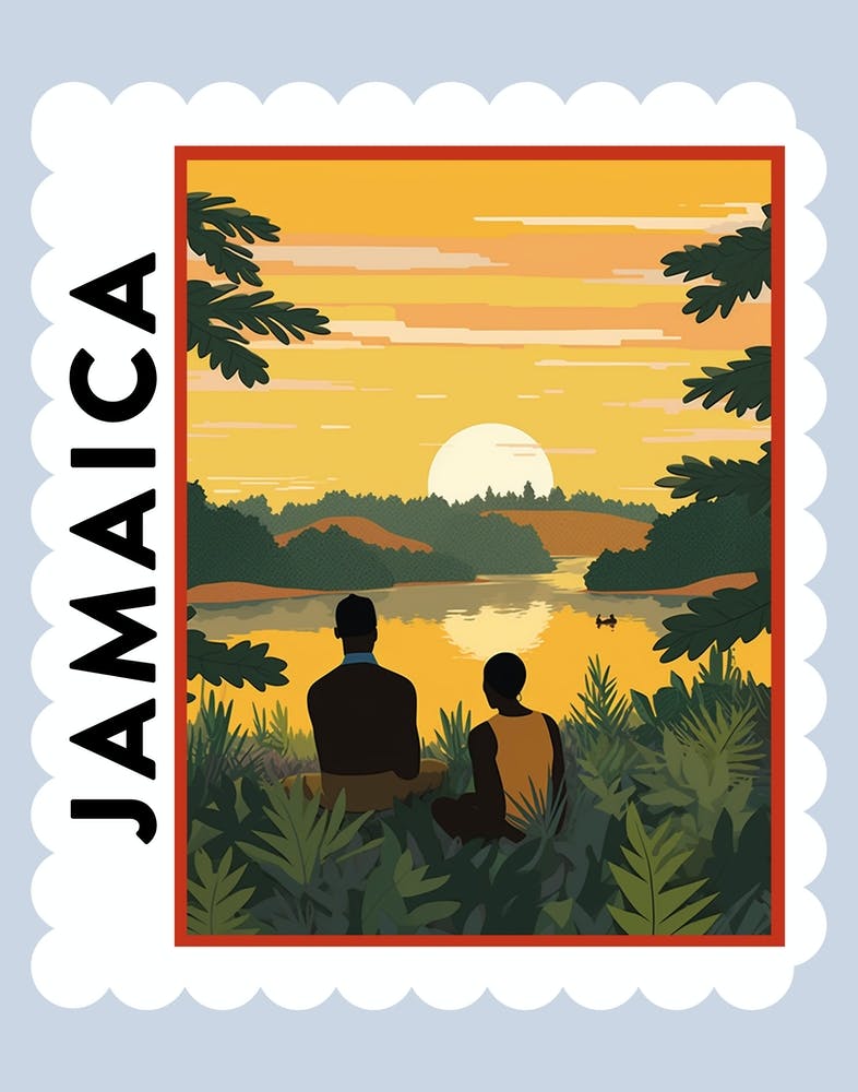 Jamaica Travel Stamp Poster