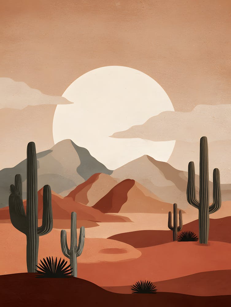 Desert Sunse Minimalist Desert Landscape 13
