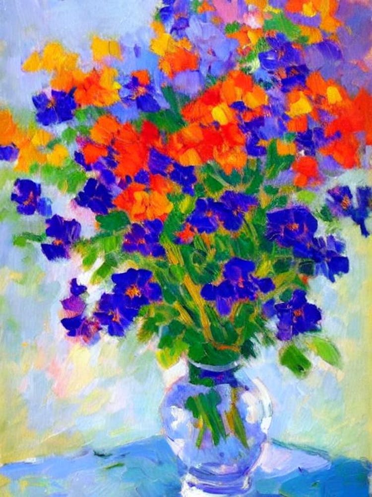 Larkspur Floral Abstract Block Colour Flower