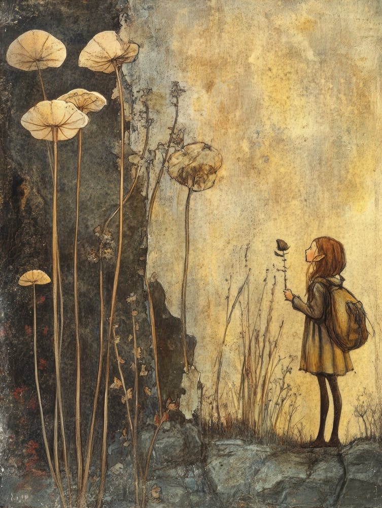 Kleines Mädchen mit Rucksack