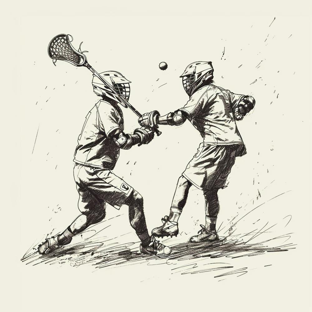 Two Lacrosse Players In Action 4