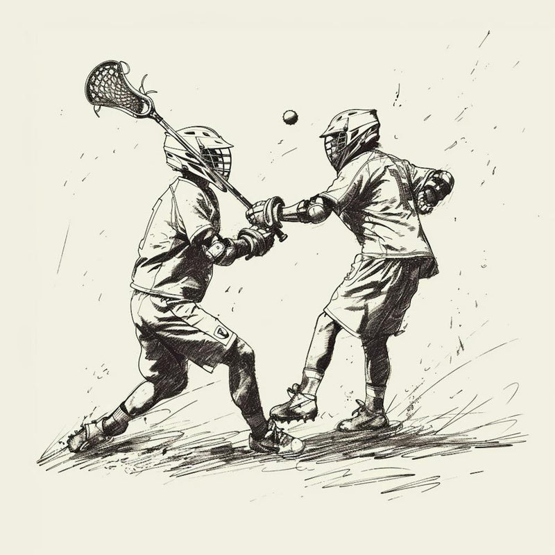 Two Lacrosse Players In Action 4
