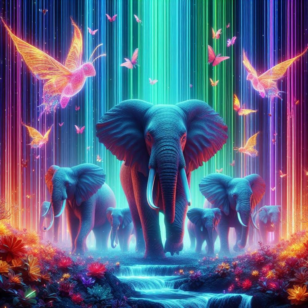 neon elephant