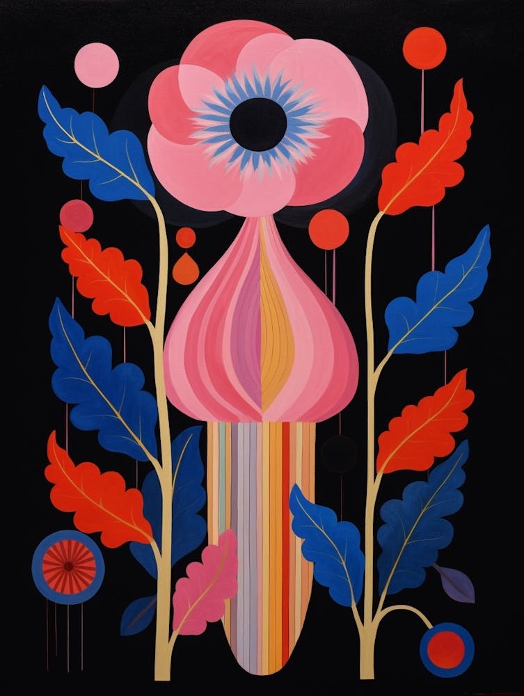 Anemone 1 Hilma Af Klint Inspired Flower Illustration
