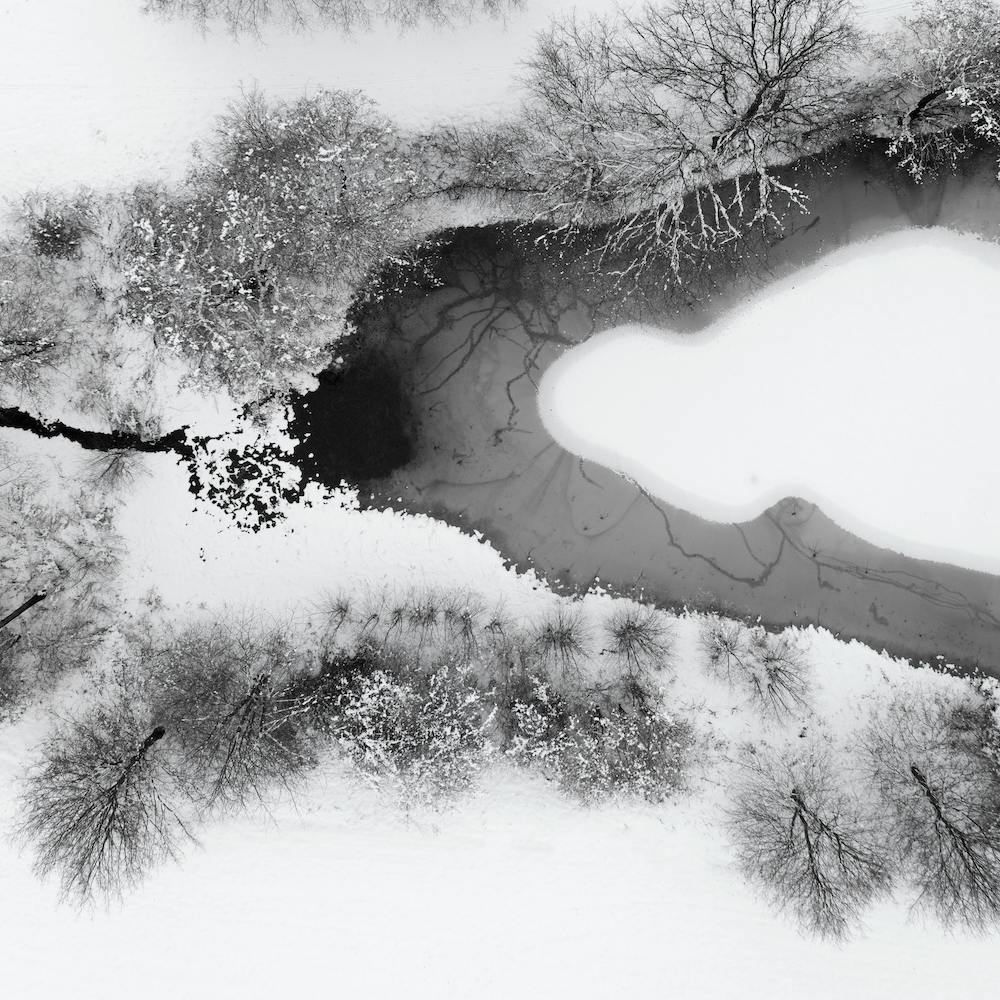 The Snowy Winter Wonderland Lake Square