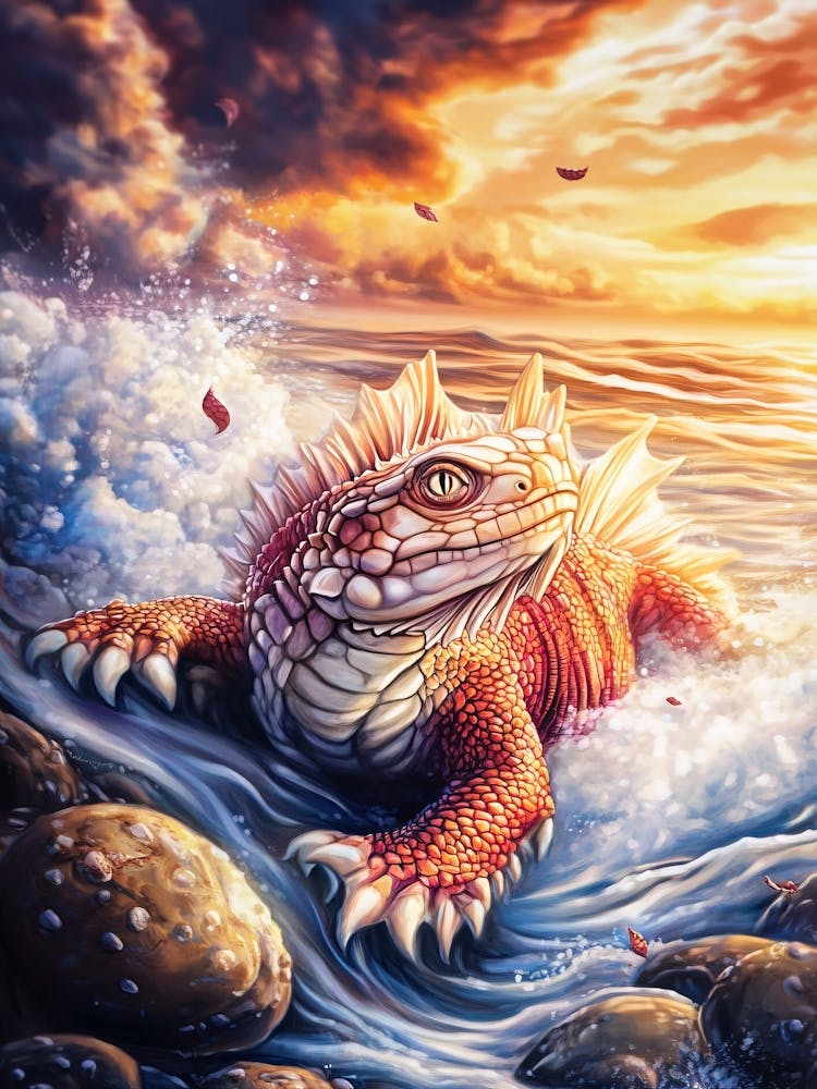 Lizard In The Ocean