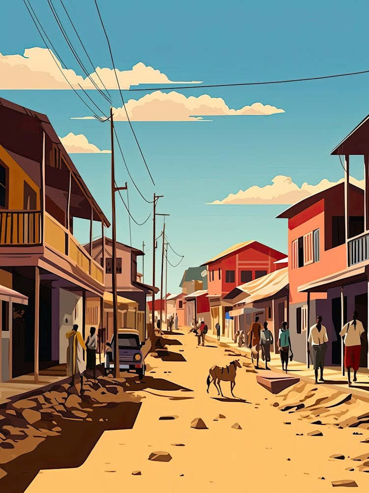 Zanzibar, Tanzania, Flat Illustration 4