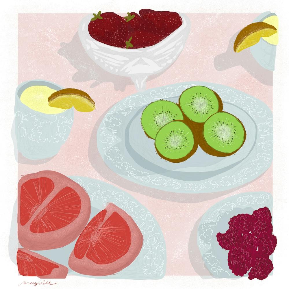 the little girl and herself