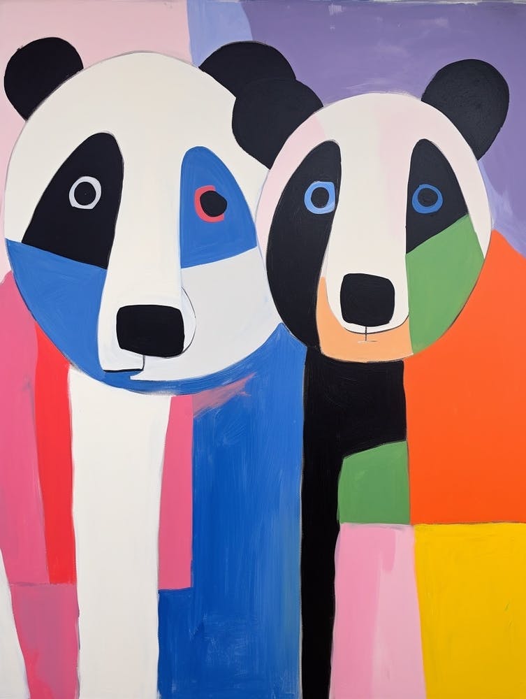 Colourful Kids Animal Art Giant Panda 2
