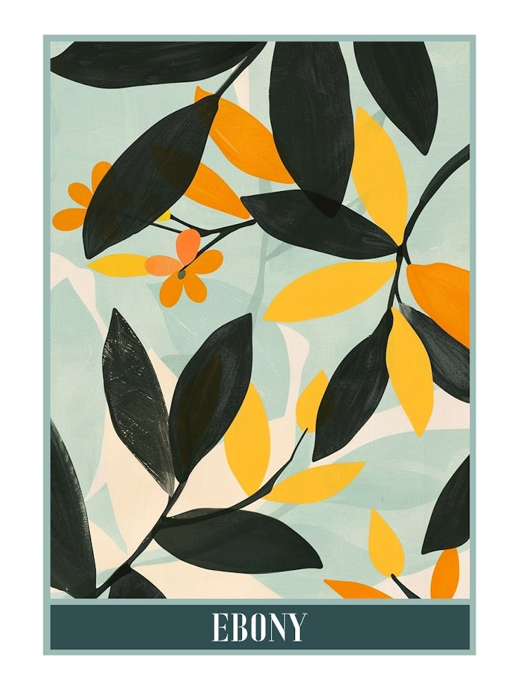 Ebony Tree Flat Illustration 4 Poster