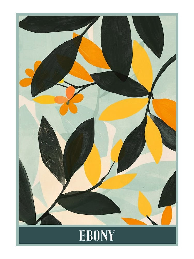 Ebony Tree Flat Illustration 4 Poster