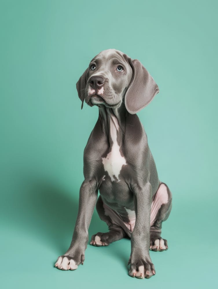Weimaraner Puppy. Generated AI.