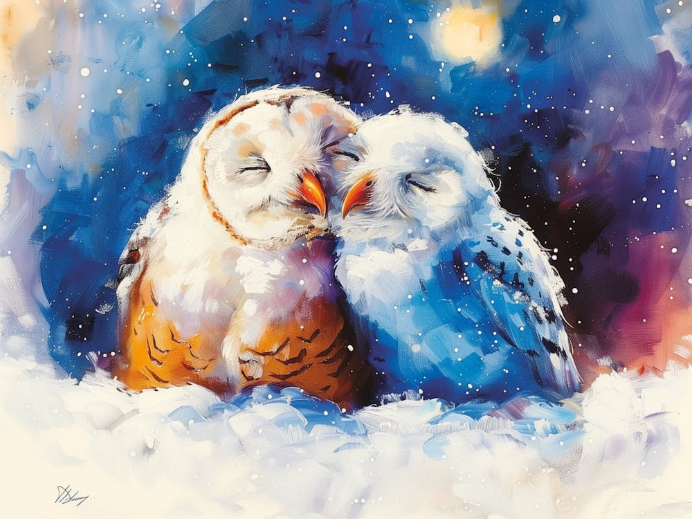 Snowy-Owls in the Polar Nights