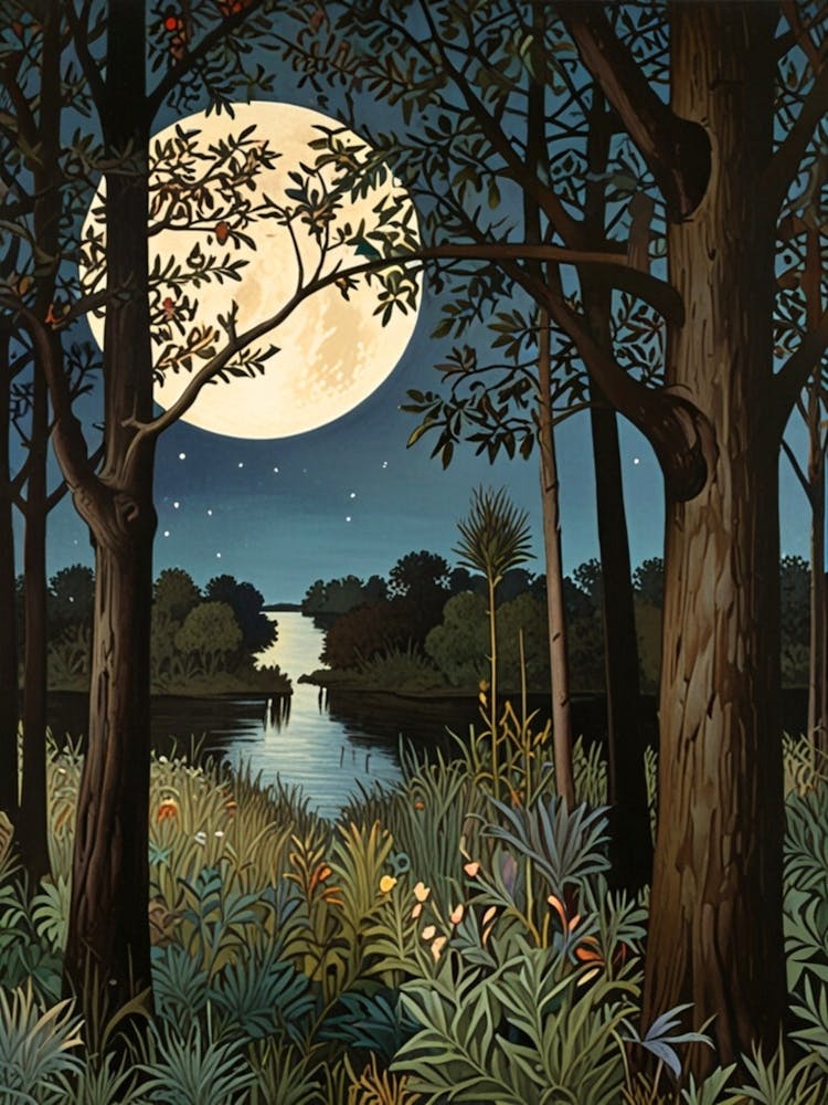 William Morris Moonlight In The Forest 168