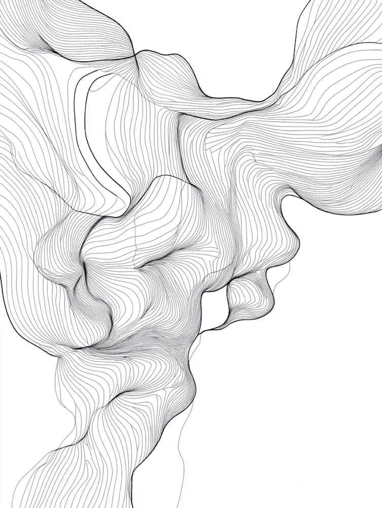 Abstract Smoke Lines On White Background