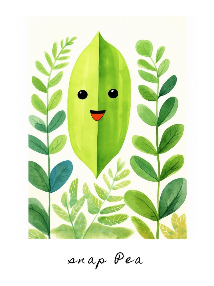 Friendly Kids Snap Pea Poster