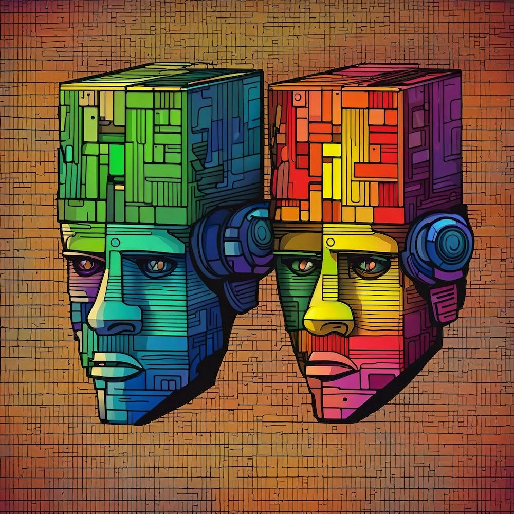 Two Heads With Headphones