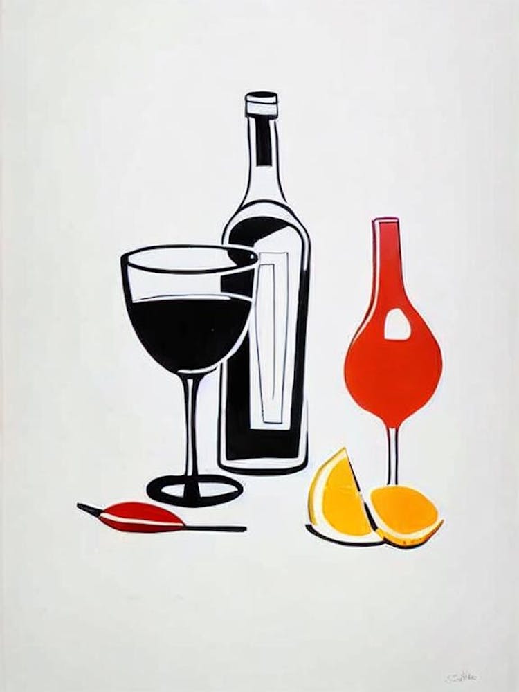 Cuba Libre Picasso Line Drawing Cocktail Poster