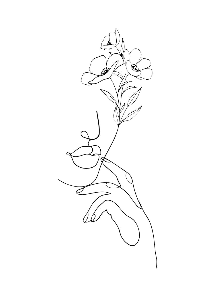 Woman Holding Flowers