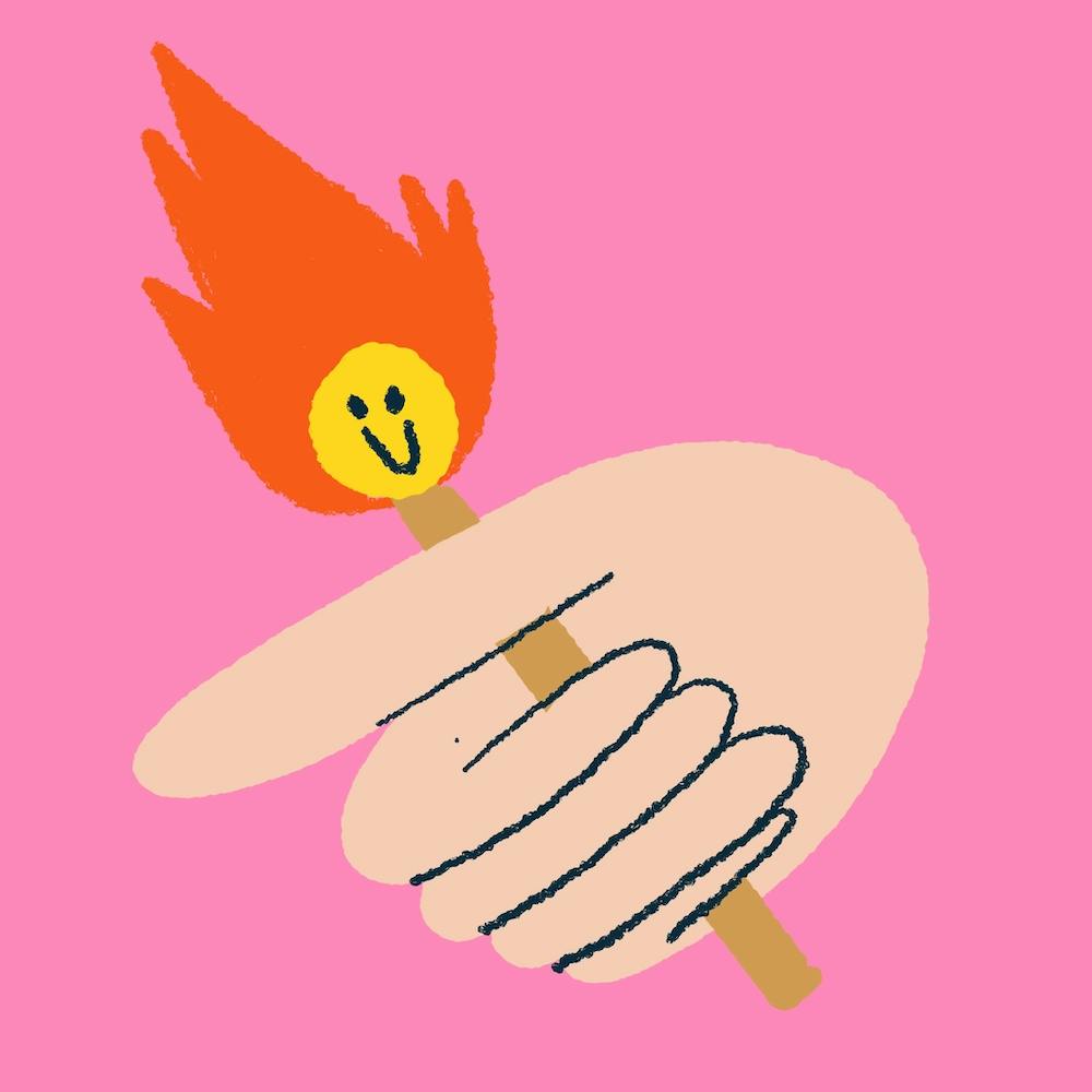 on fire