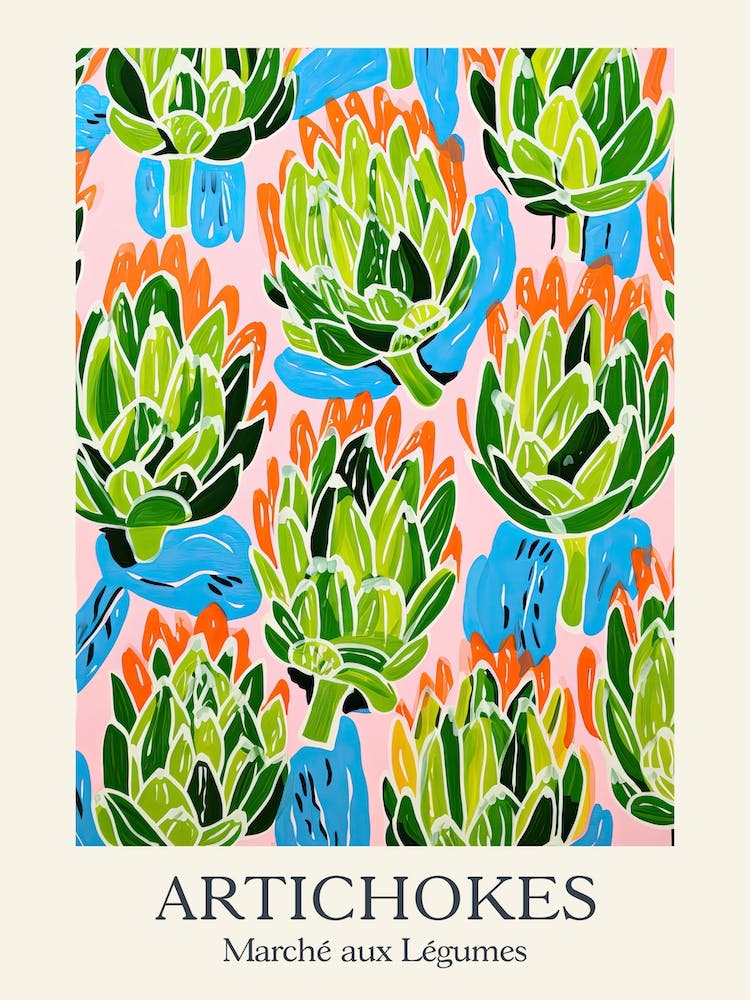 Marché Aux Légumes Artischocken Sommer Illustration 1