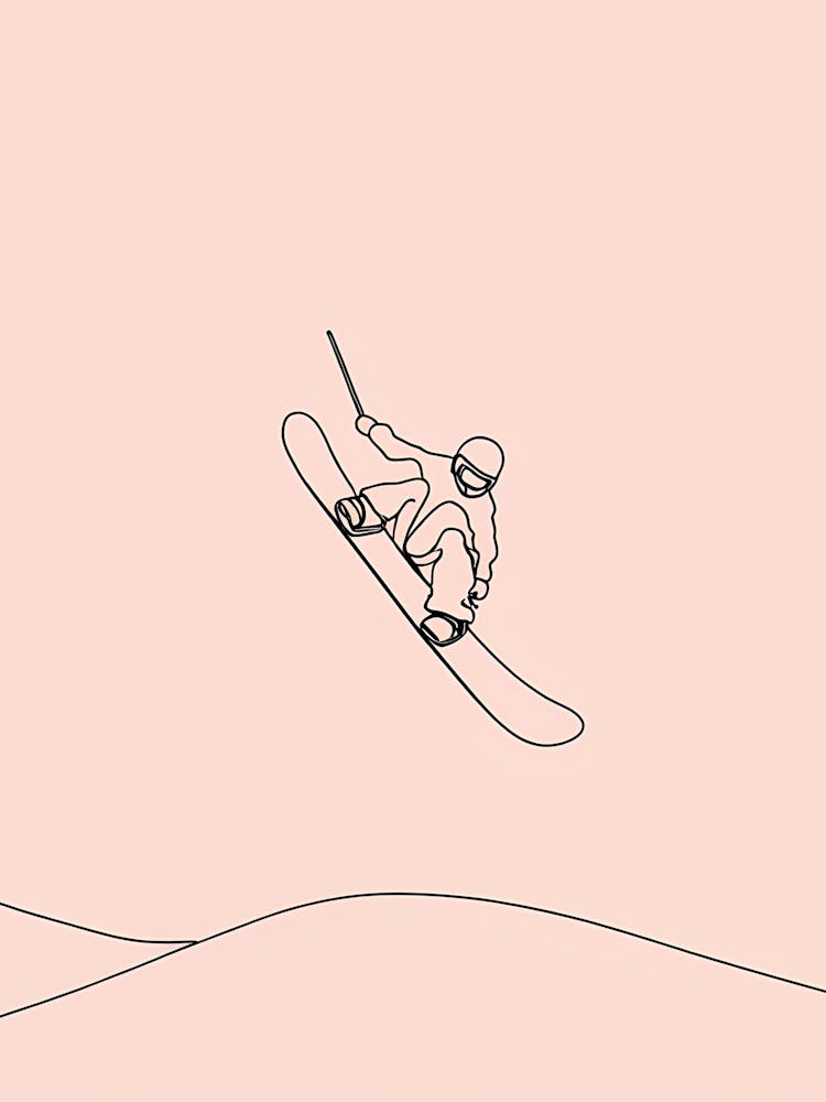 Strichzeichnung eines Skifahrers