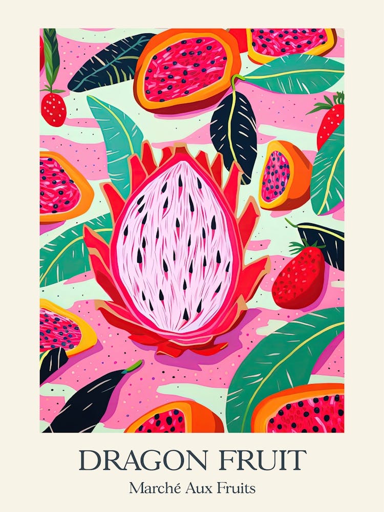 Marche Aux Fruits - Fruit du dragon - Illustration estivale 2