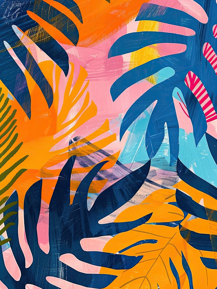 Expressives Blattwerk im Matisse-Stil