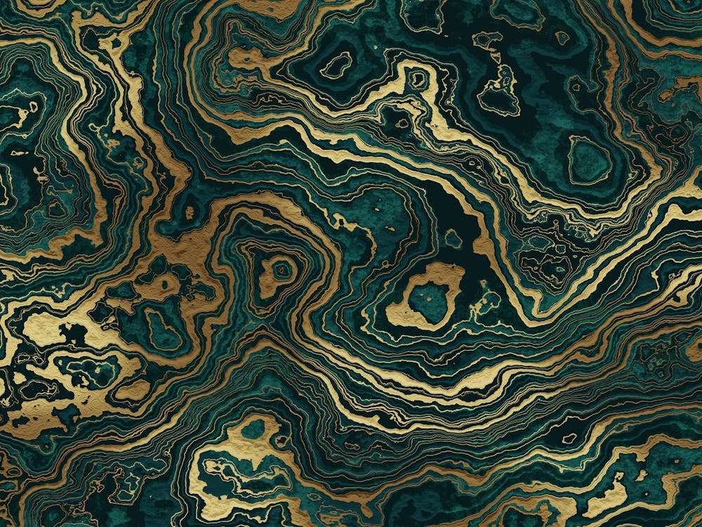 Teal And Gold Marble Texture II