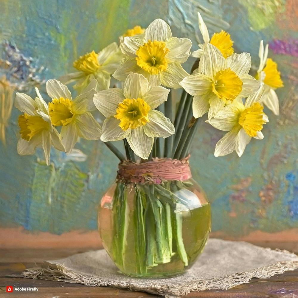Firefly Vintage Daffodils In A Vase 14132
