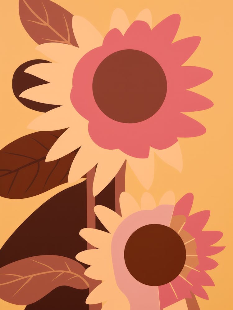 Sunflowers Flower Big Bold Illustration 2