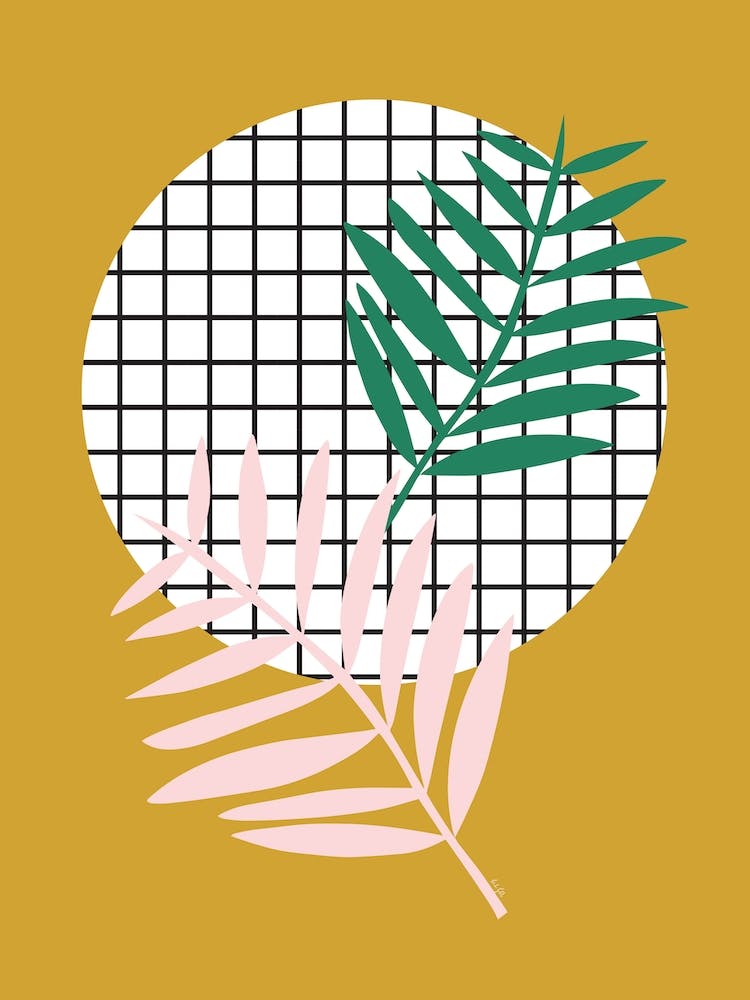 Palm Leaves in Mustard